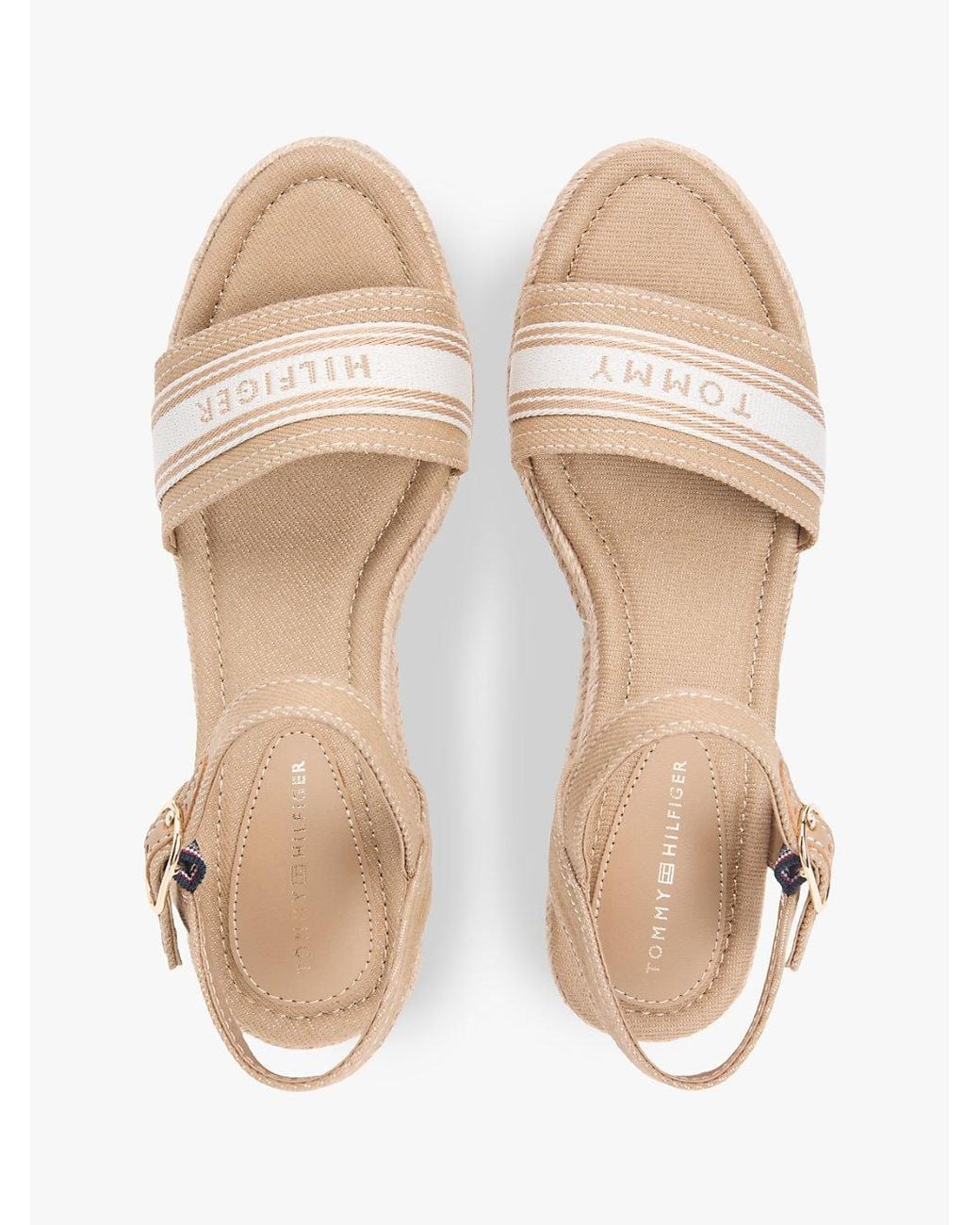 Tommy Hilfiger Natural Canvas Denim Wedge Espadrilles