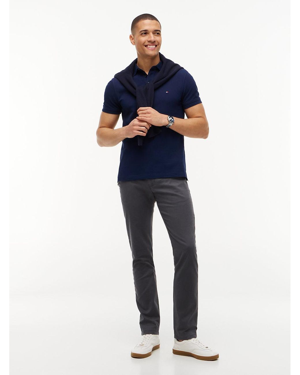 Tommy Hilfiger Blue Bleecker Slim Fit Chinos for men