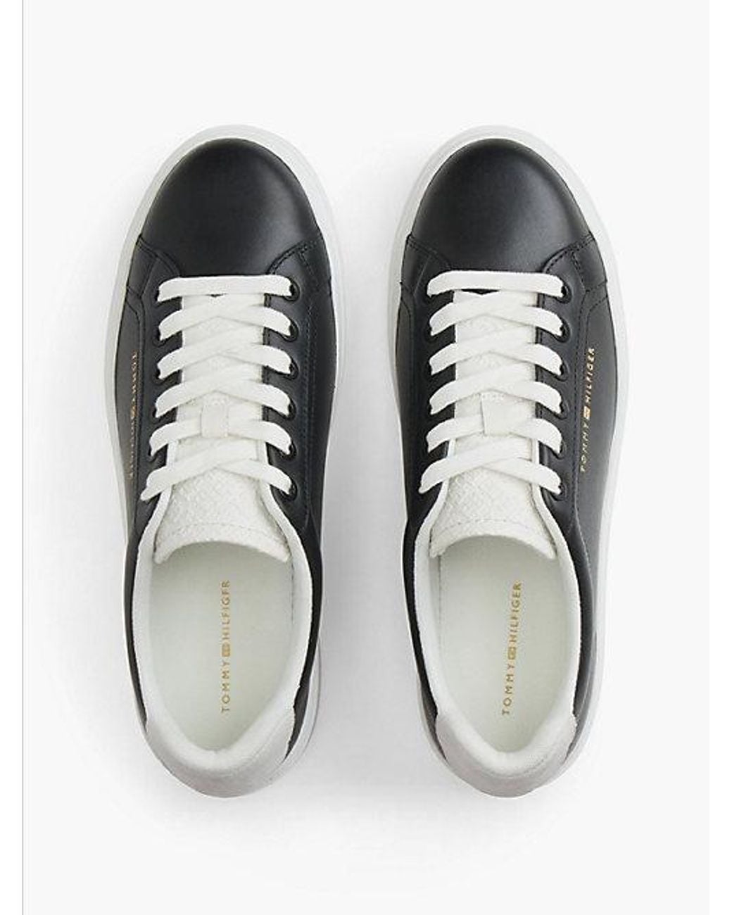 Tommy Hilfiger White Th Monogram Leather Platform Trainers