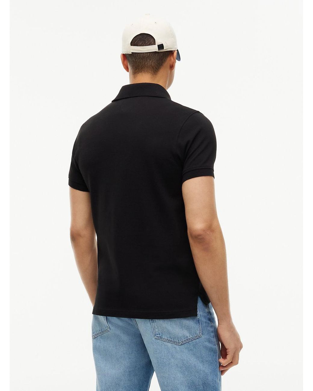 Tommy Hilfiger Black 1985 Slim Fit Pique Polo Shirt for men