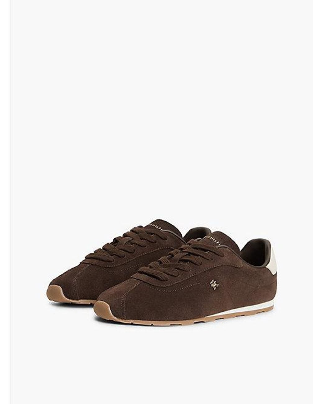 Tommy Hilfiger Brown Th Monogram Suede Low Profile Trainers