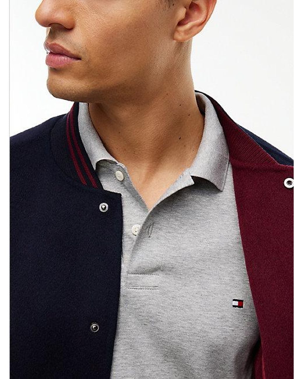 Tommy Hilfiger Gray Fluid Cotton Long Sleeve Polo Shirt for men