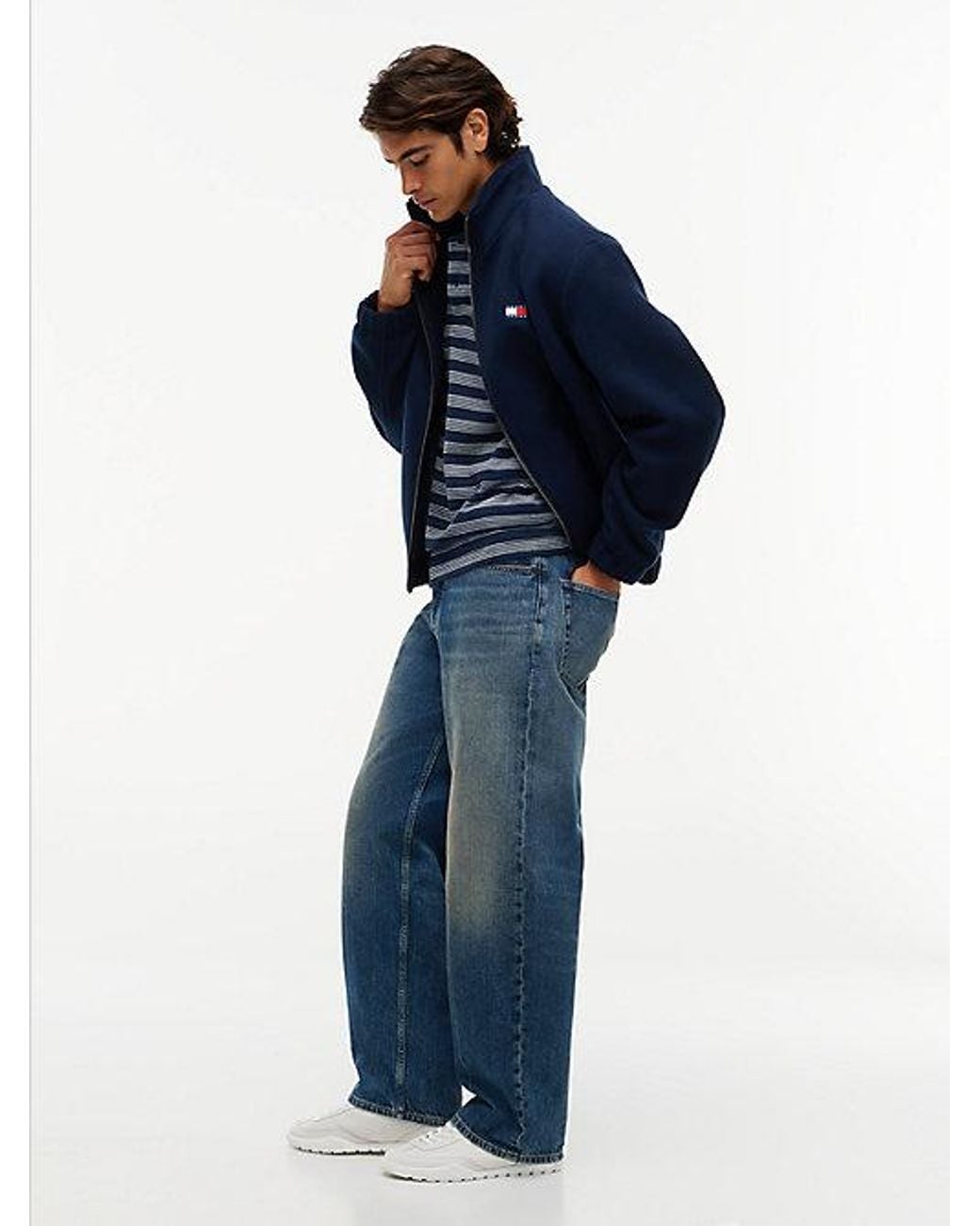 Tommy Hilfiger Blue Tommy Jeans Jaimie Loose Straight Faded Whiskered Jeans for men