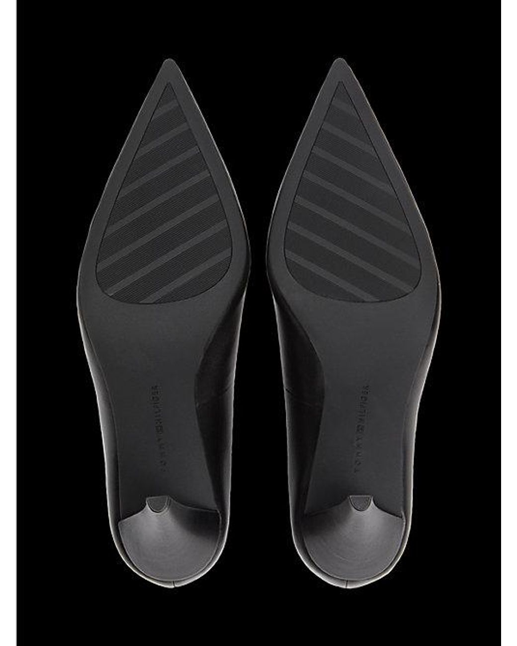 Tommy Hilfiger Leren Pump Met Naaldhak En Th-Monogram in het White