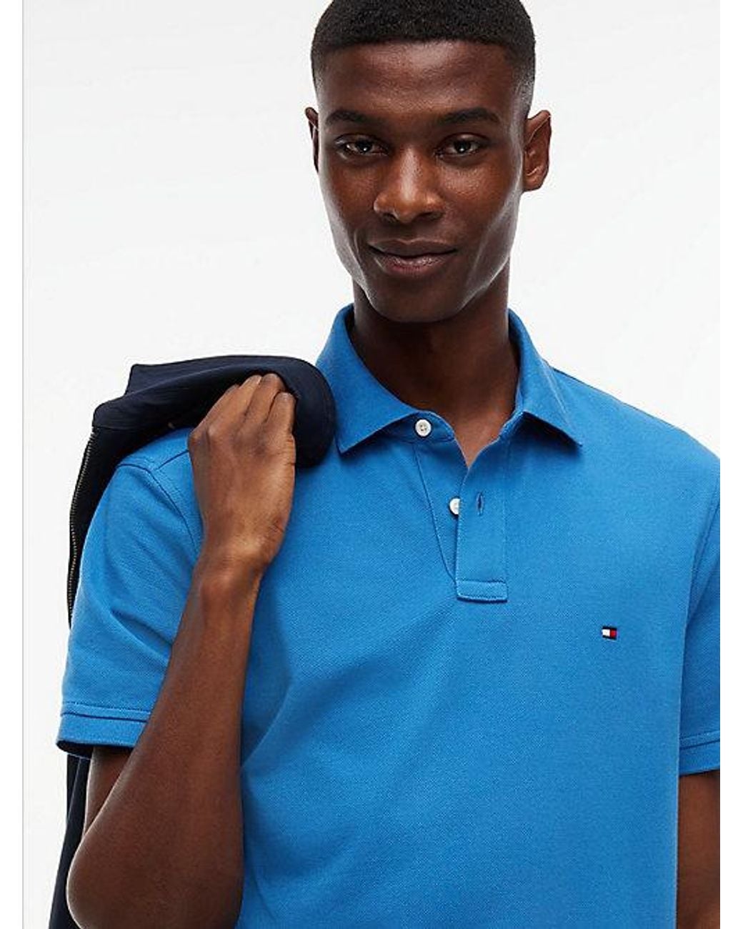 Tommy Hilfiger Blue 1985 Slim Fit Pique Polo Shirt for men