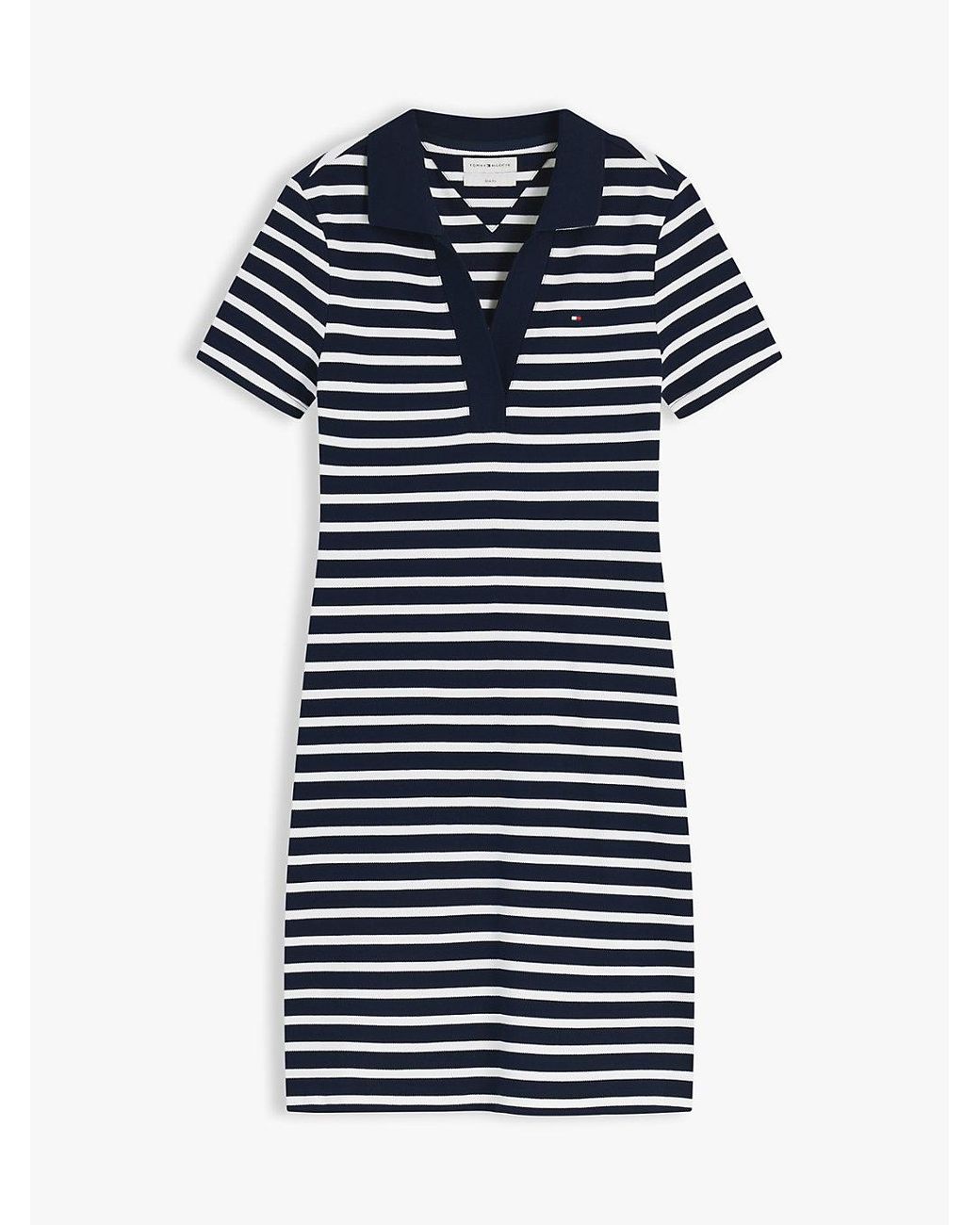 Tommy Hilfiger Blue 1985 Slim Mini Short Sleeve Polo Dress