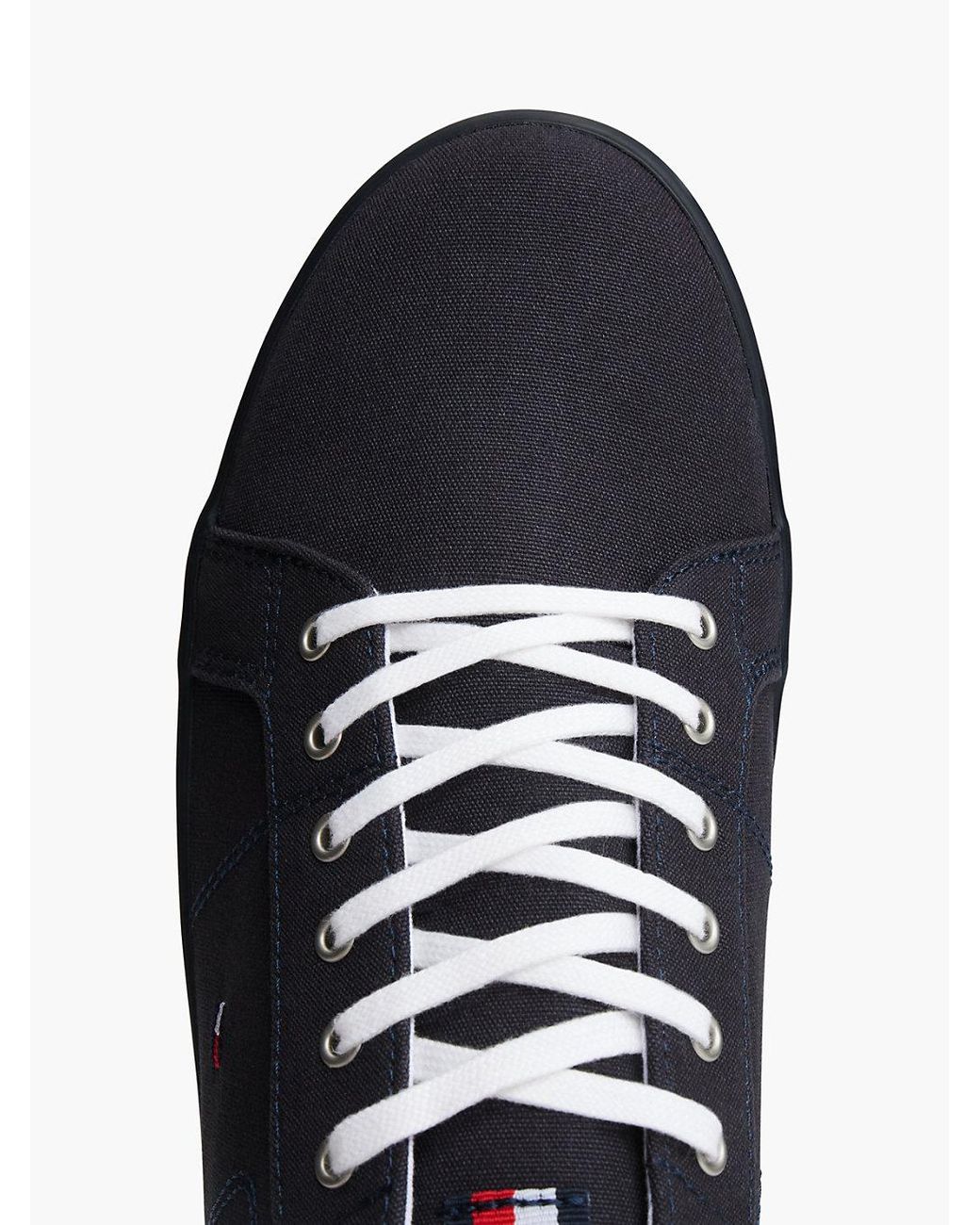 Tommy Hilfiger Blue Canvas Lace Up Trainers for men