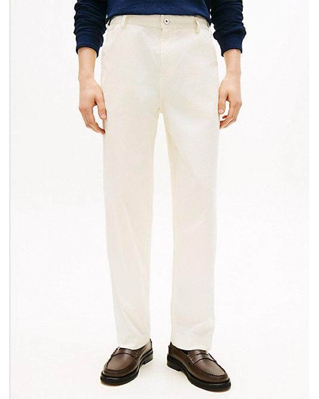Tommy Hilfiger Blue Straight Washed Canvas Carpenter Trousers for men