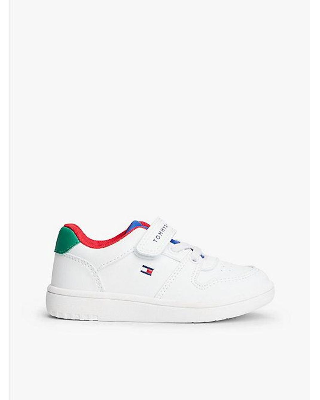 Tommy Hilfiger White Logo Colour Pop Hook And Loop Trainers