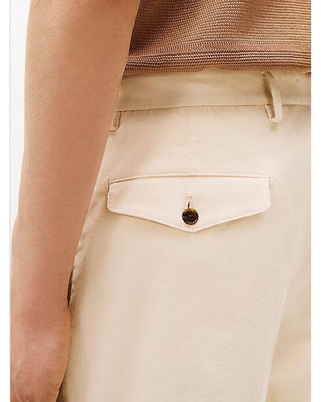 Tommy Hilfiger Natural Corduroy Pressed Crease Trousers for men