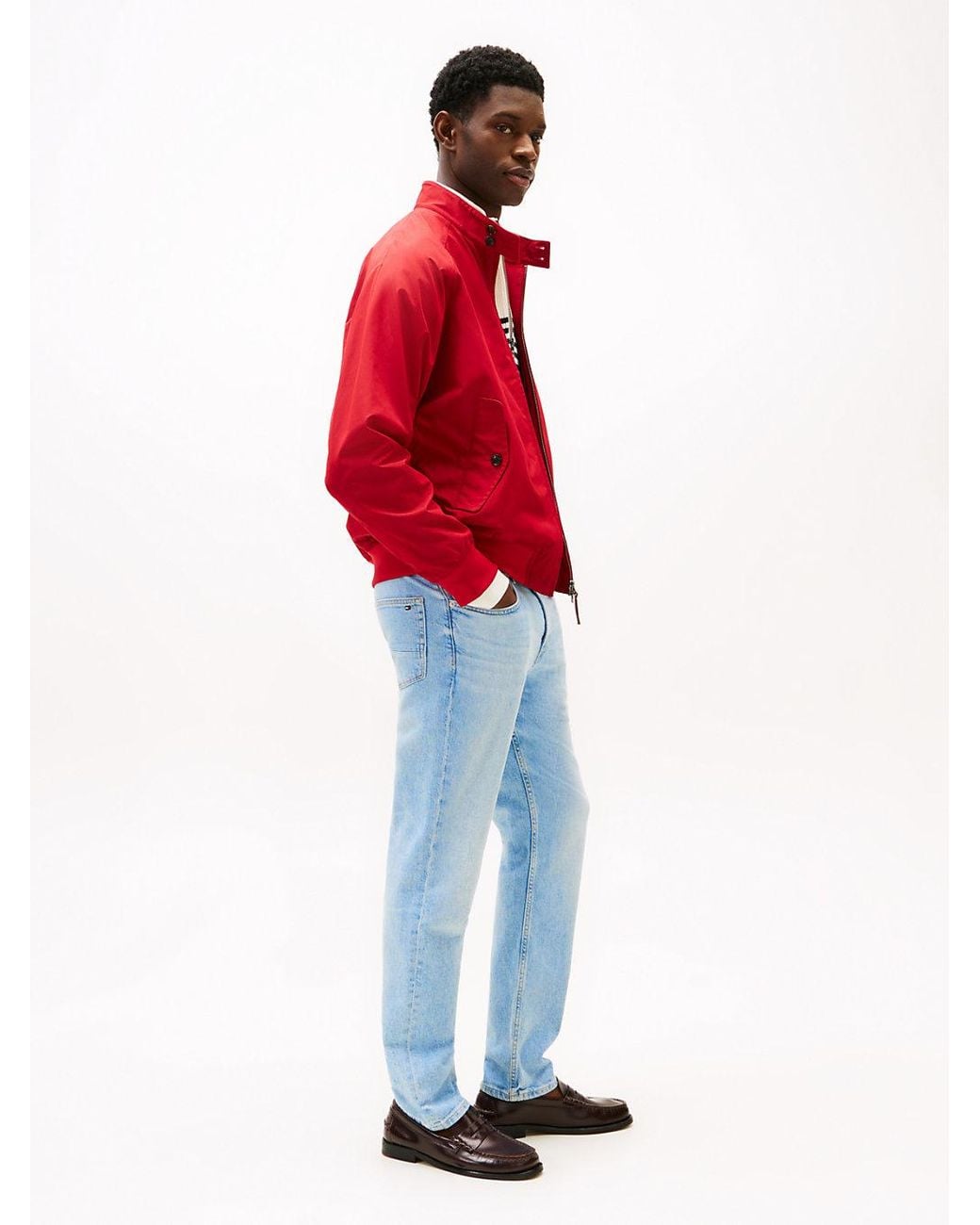 Tommy Hilfiger Red Denton Faded Slim Straight Leg Jeans for men