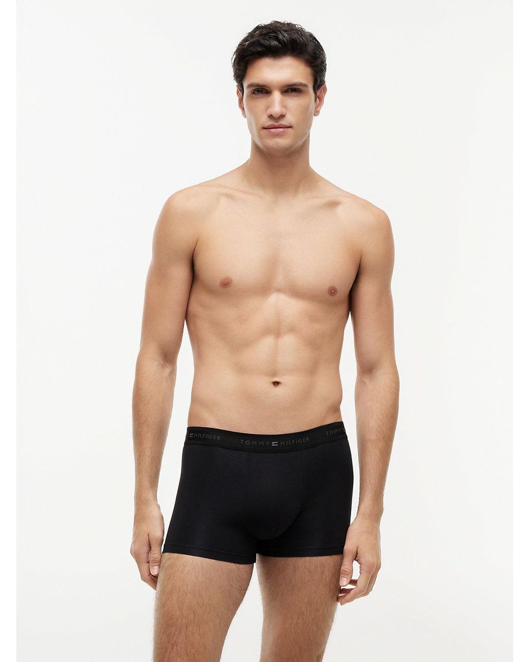 Tommy Hilfiger Black 3-Pack Signature Waistband Trunks for men