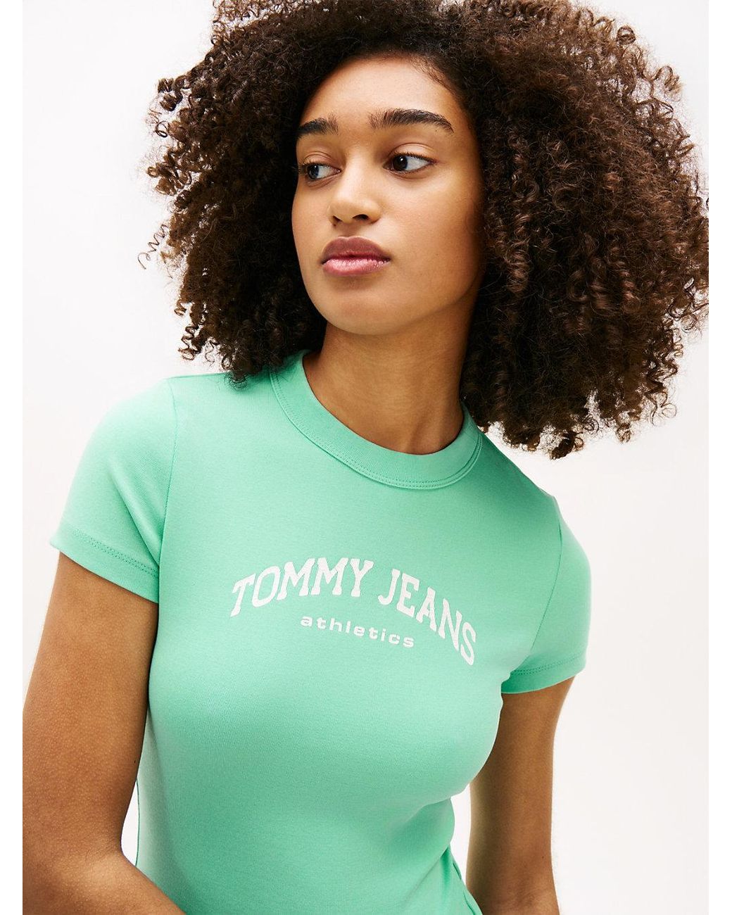 Tommy Hilfiger Green Logo Slim Crew Neck T-Shirt