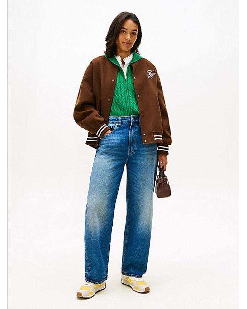 Tommy Hilfiger Blue Mid Rise Tapered Barrel Leg Jeans
