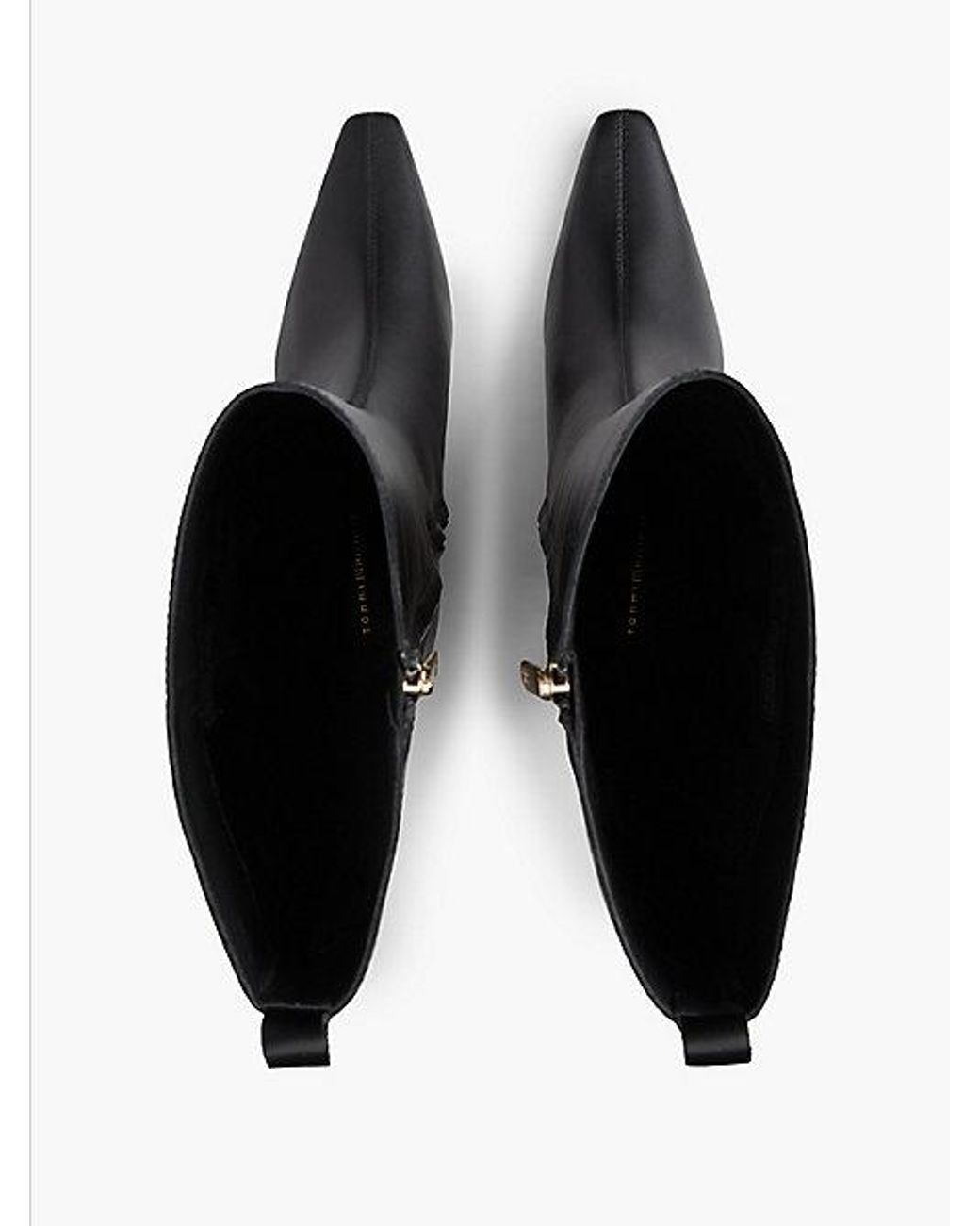 Tommy Hilfiger Black Kitten Heel Leather Knee High Boots
