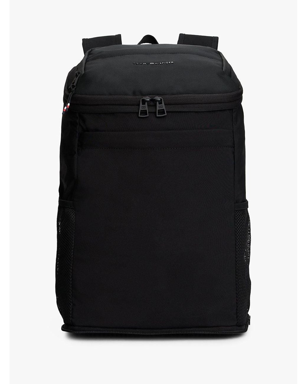 Tommy Hilfiger Black Textile Logo Packable Backpack for men