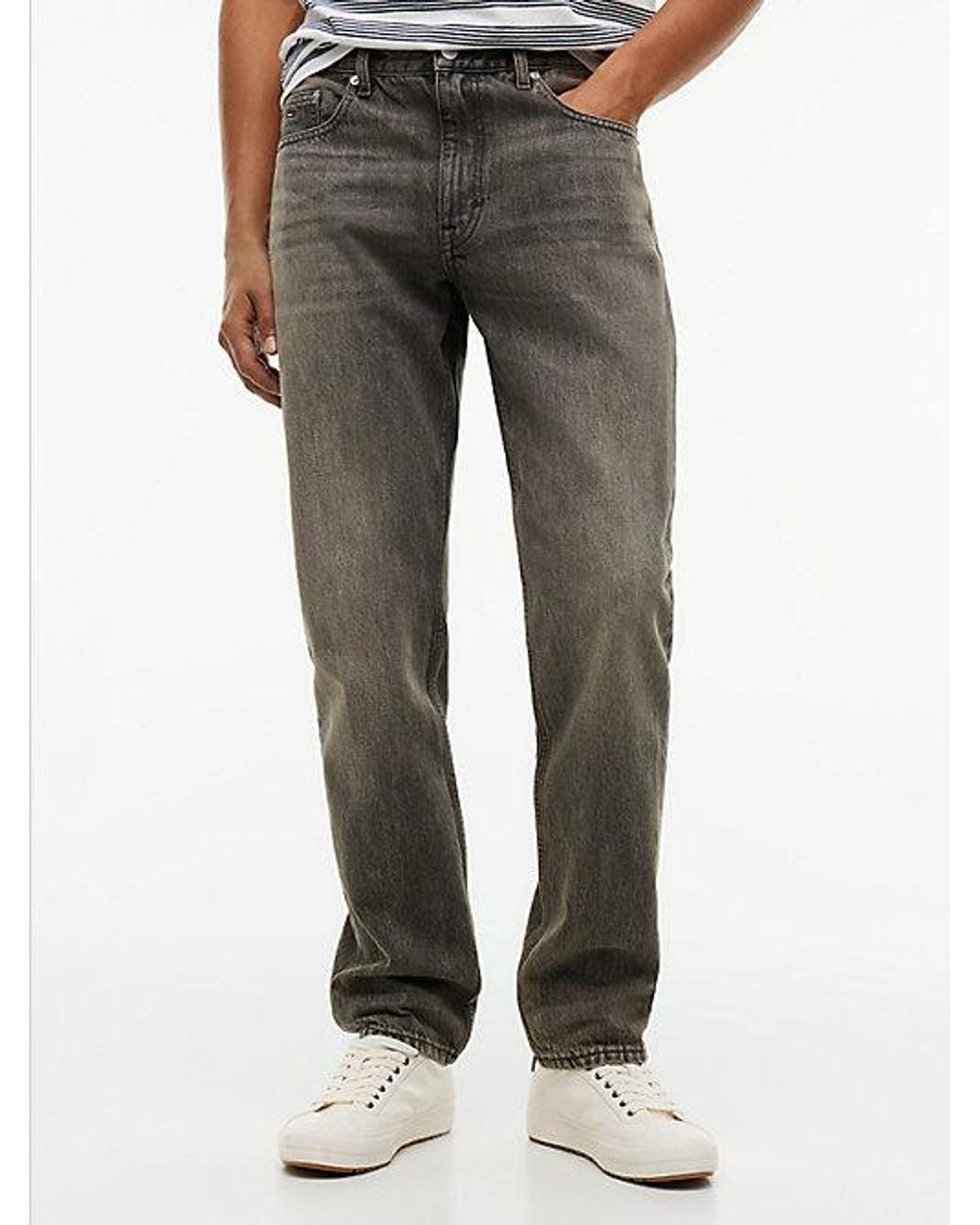 Tommy Hilfiger Gray Tommy Jeans Ryan Slim Straight Leg Jeans for men