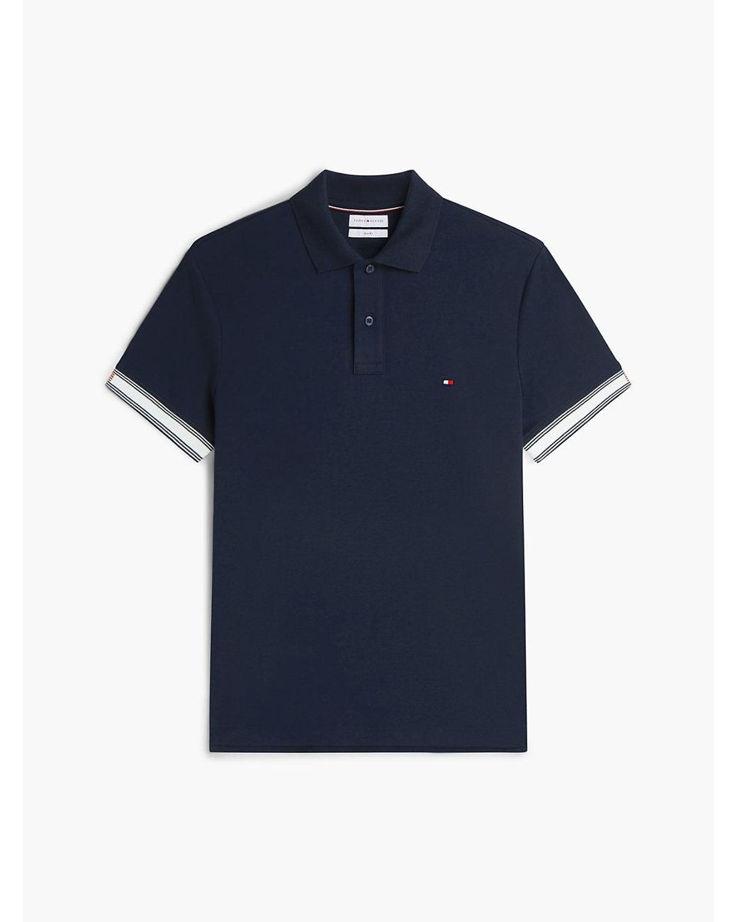 Tommy Hilfiger Blue Slim Fit Fluid Cotton Polo Shirt for men