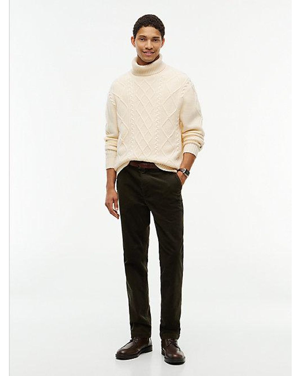 Tommy Hilfiger Black Denton Slim Straight Fine Corduroy Chinos for men