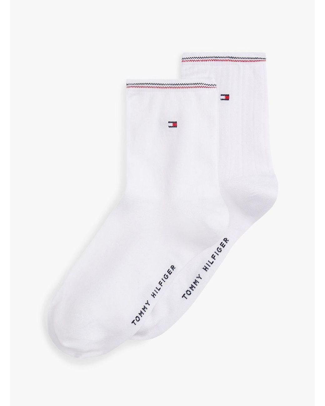 Tommy Hilfiger White 2-Pack Shiny Short Socks