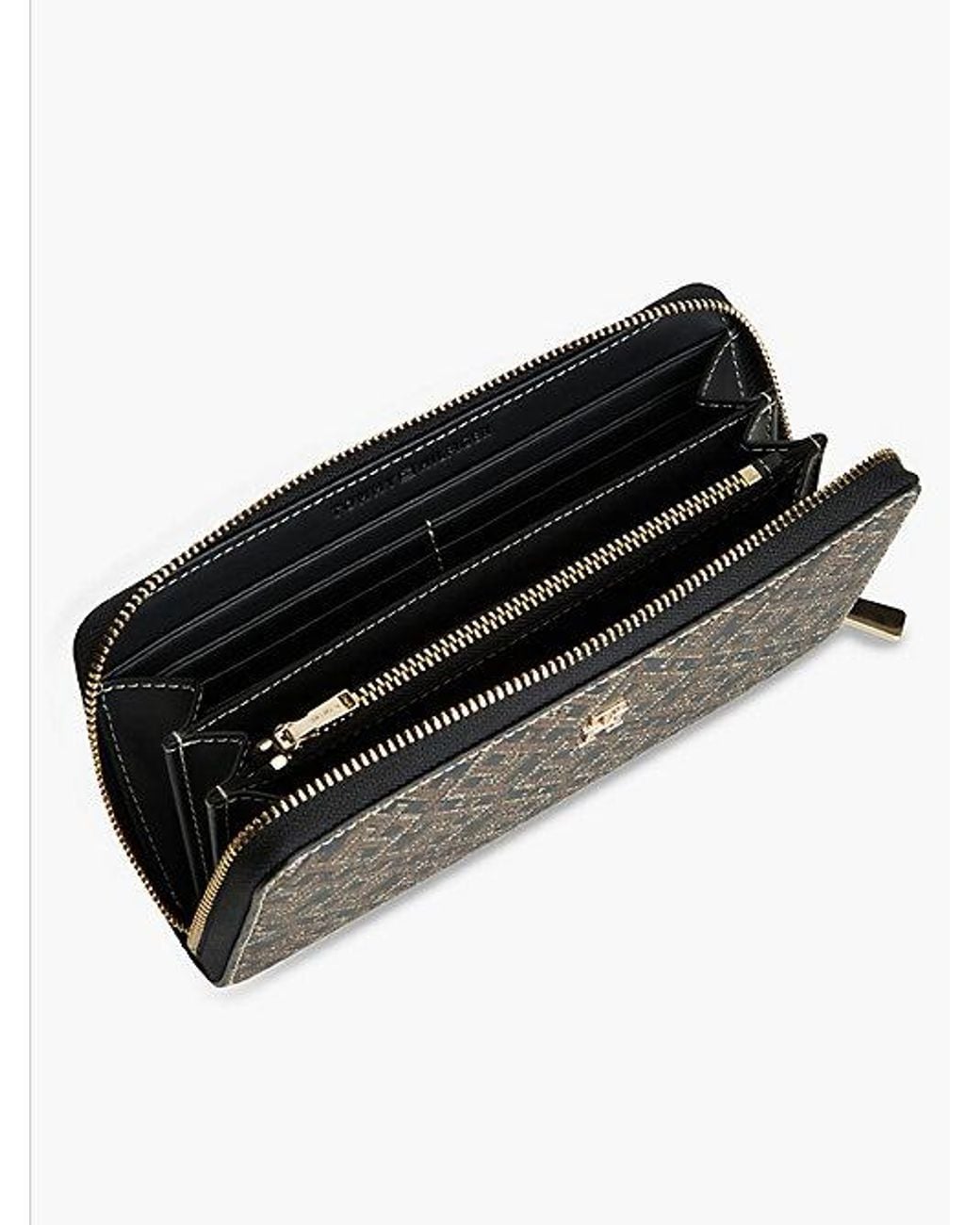 Tommy Hilfiger Gray Hilfiger Icon Print Zip Around Wallet