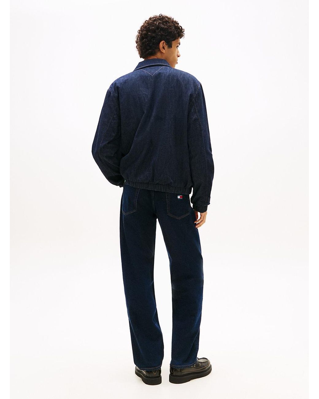 Tommy Hilfiger Blue Chambray Denim Harrington Jacket for men