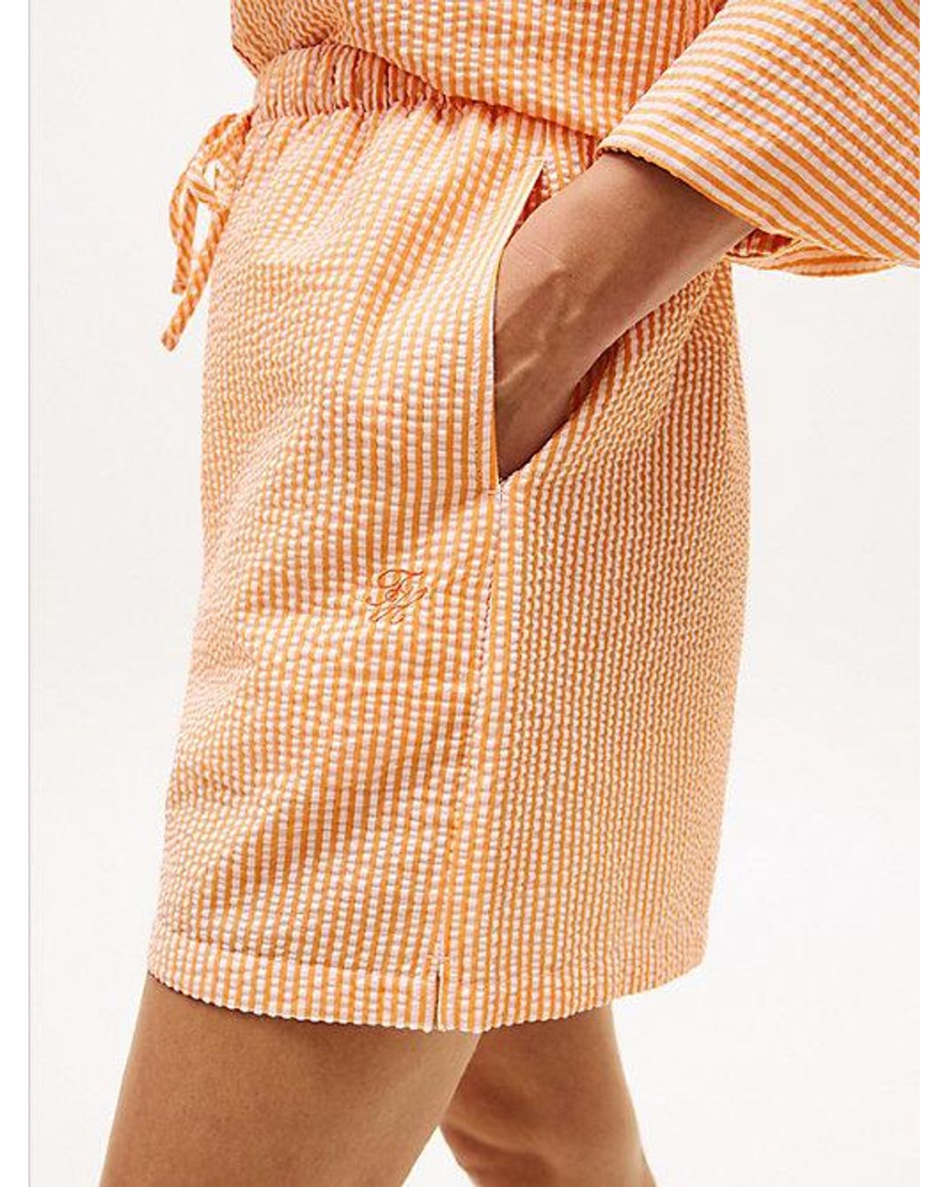 Tommy Hilfiger White Seersucker Cover Up Shorts