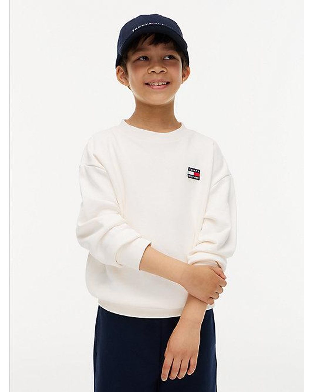 Tommy Hilfiger White Flag Logo Terry Sweatshirt