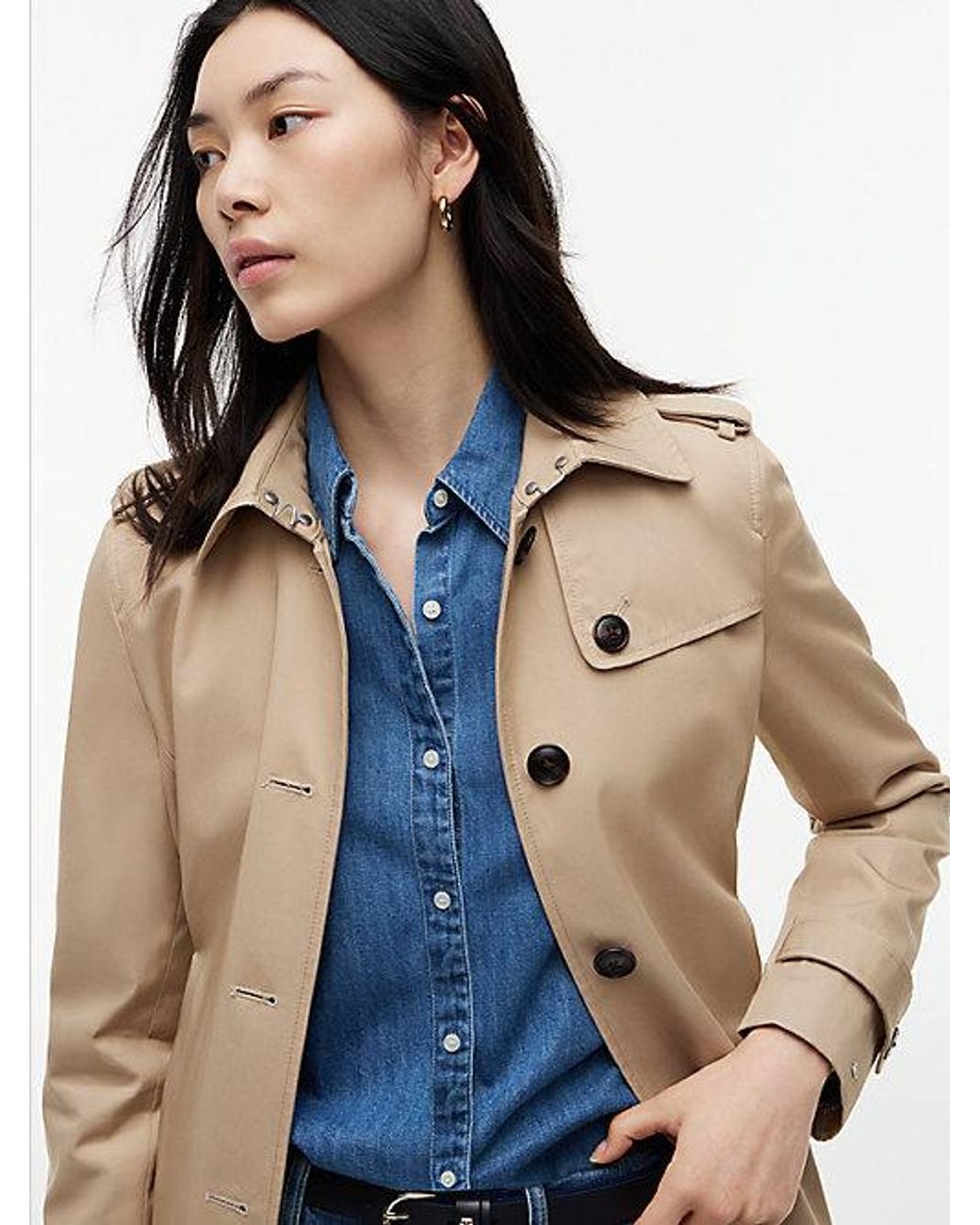 Tommy Hilfiger Blue Single Breasted Trench Coat