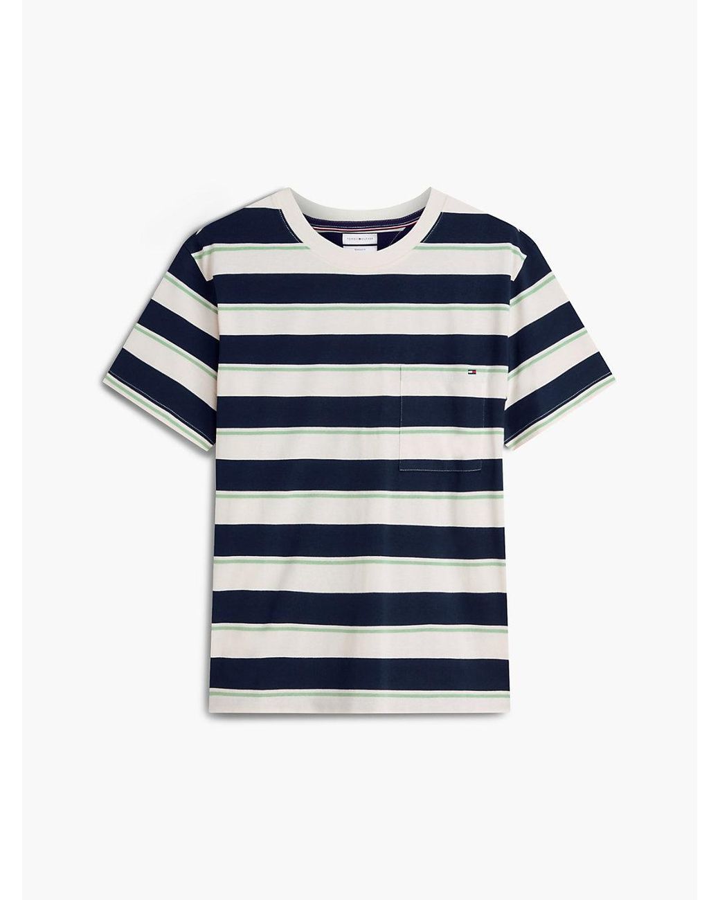 Tommy Hilfiger Blue Mixed Stripe Relaxed Jersey T-Shirt for men