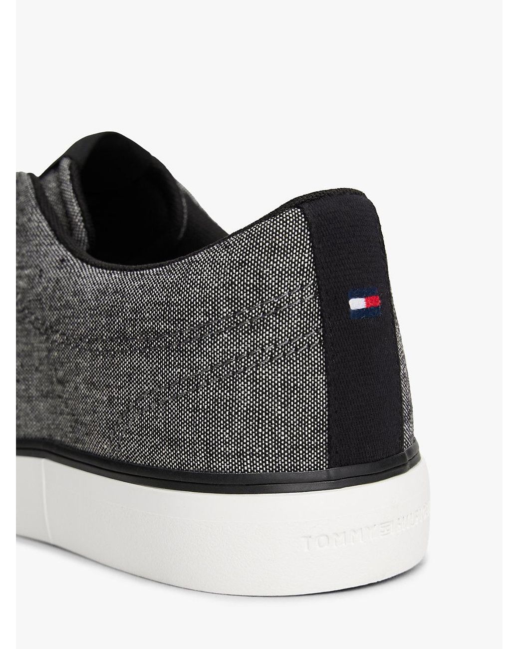 Tommy Hilfiger White Linen Chambray Jacquard Trainers for men