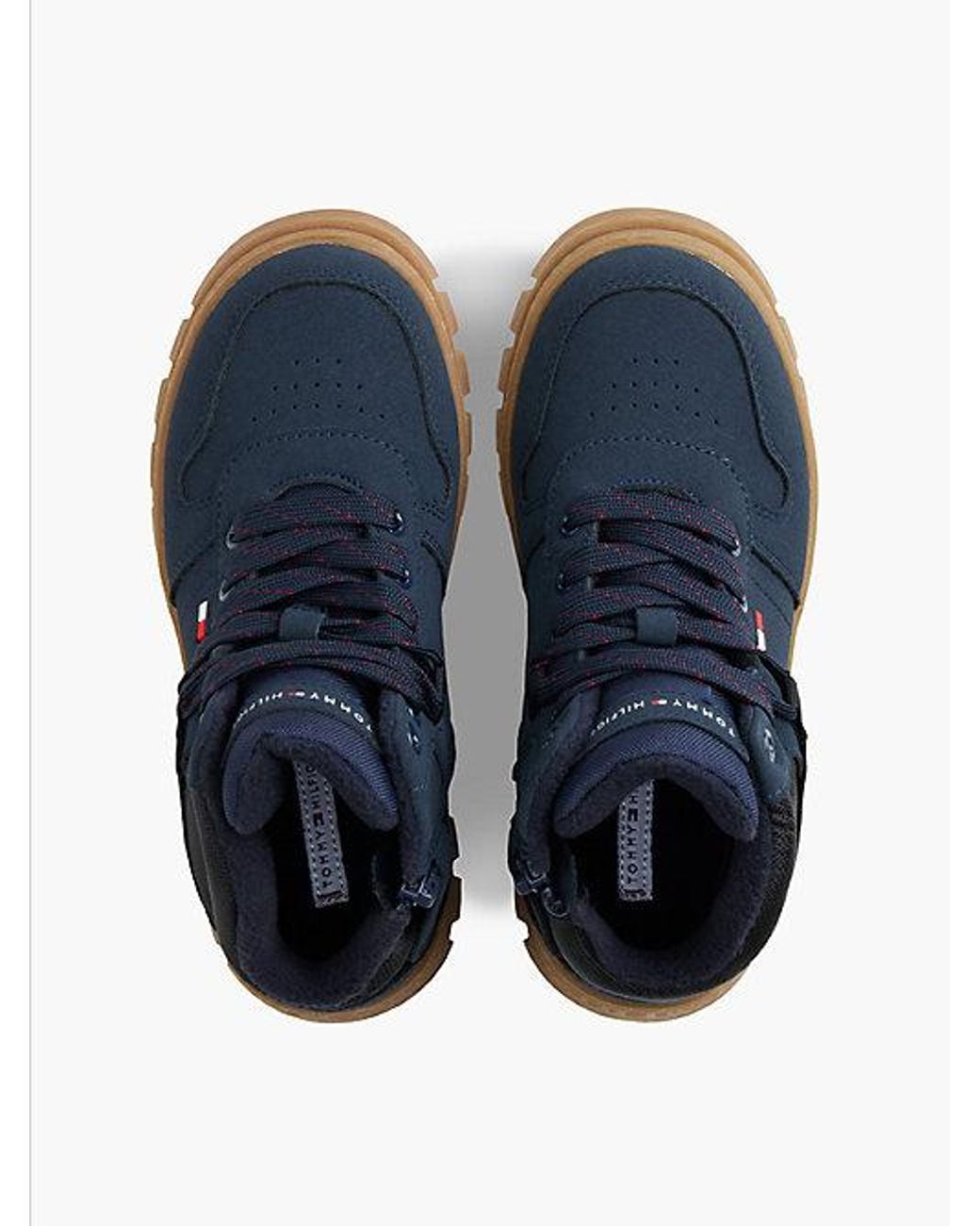 Tommy Hilfiger Blue Warm Lined Cleat Lace Up Boots