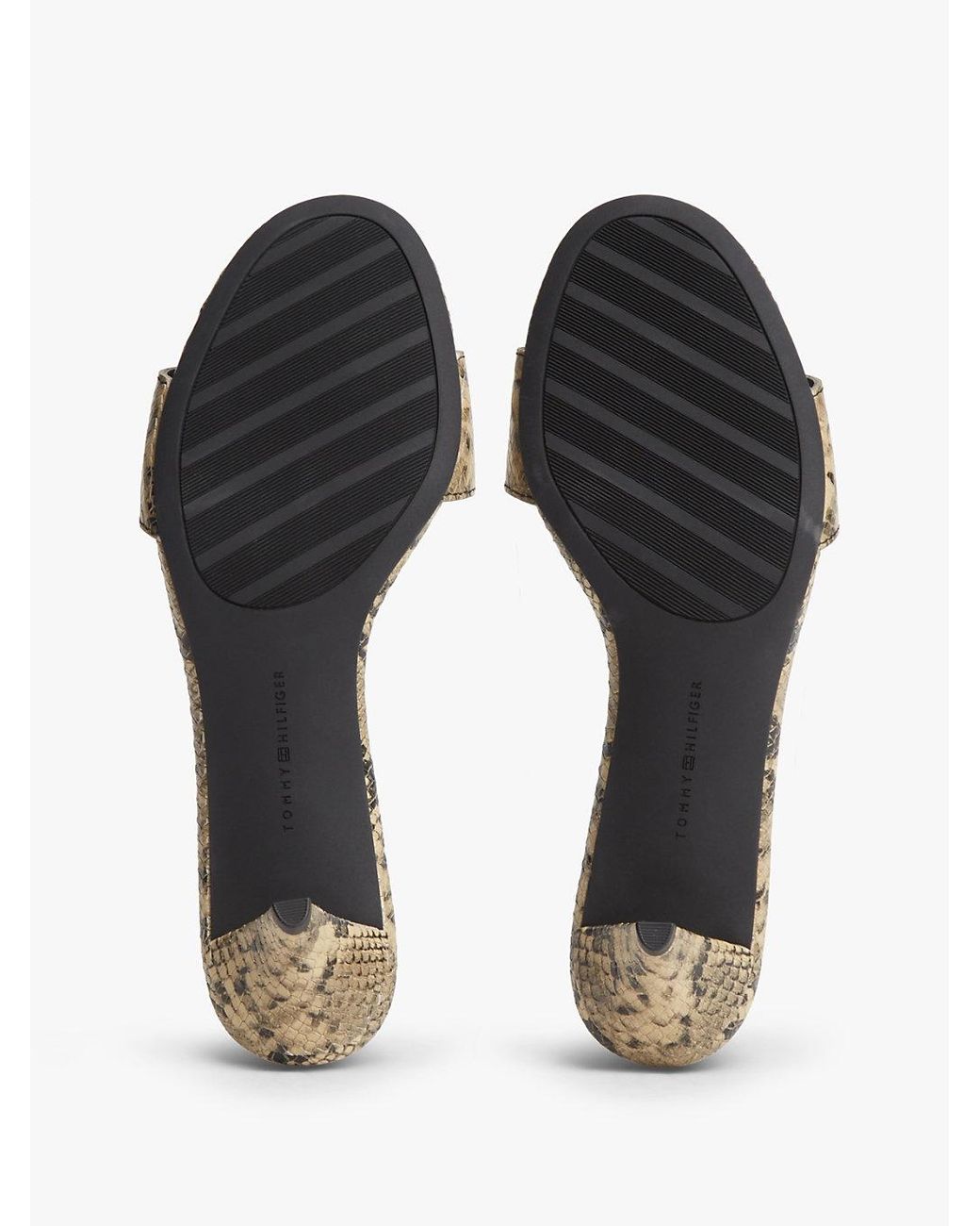 Tommy Hilfiger Multicolor Print Leather Heeled Mules