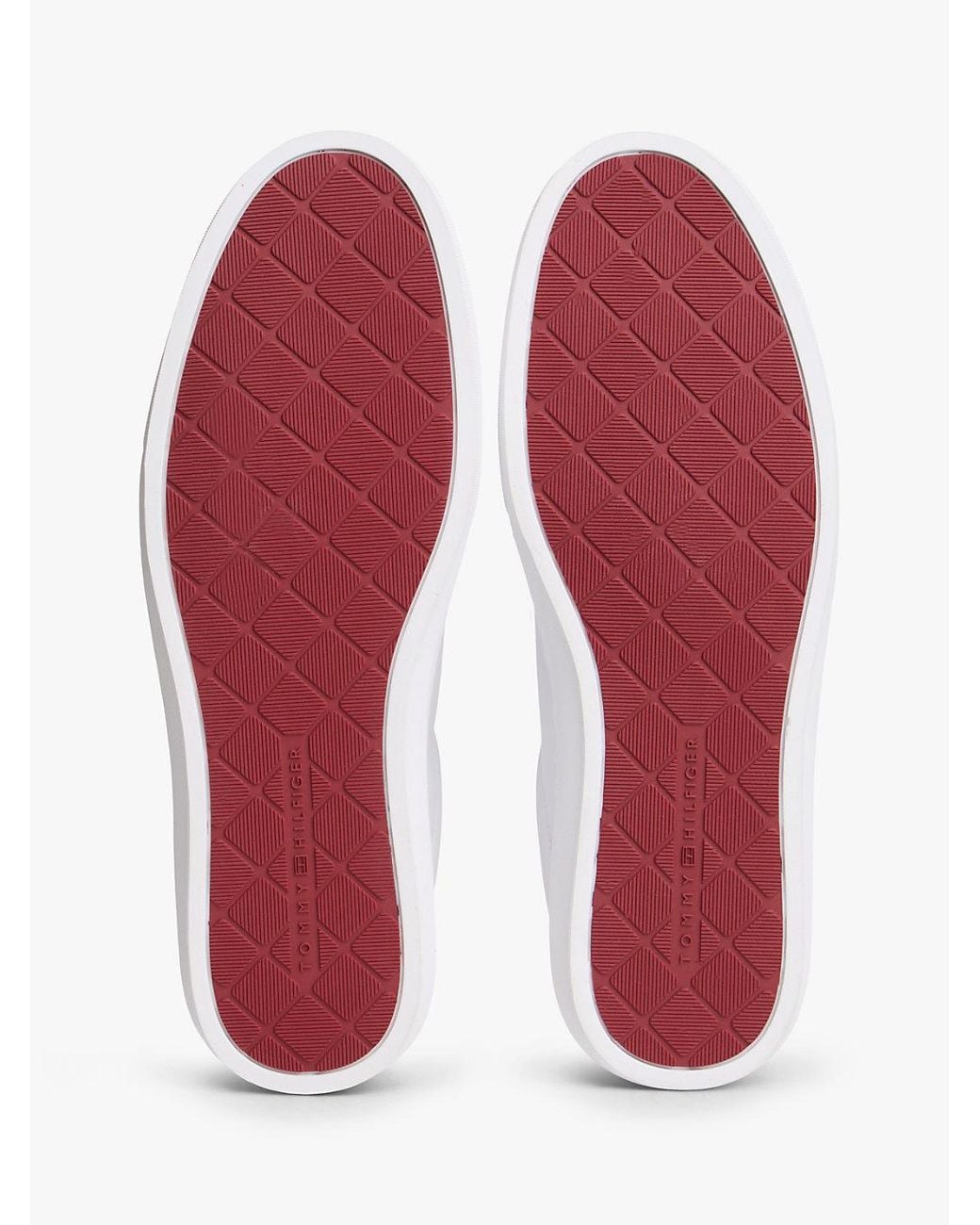 Tommy Hilfiger White Premium Leather Cupsole Trainers for men