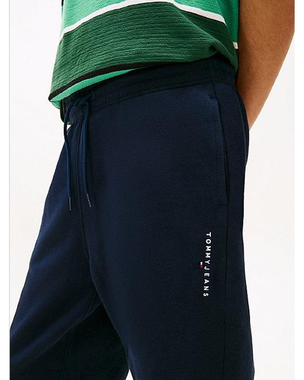 Tommy Hilfiger Fleece Joggingbroek Met Trekkoord En Logo in het Blue voor heren