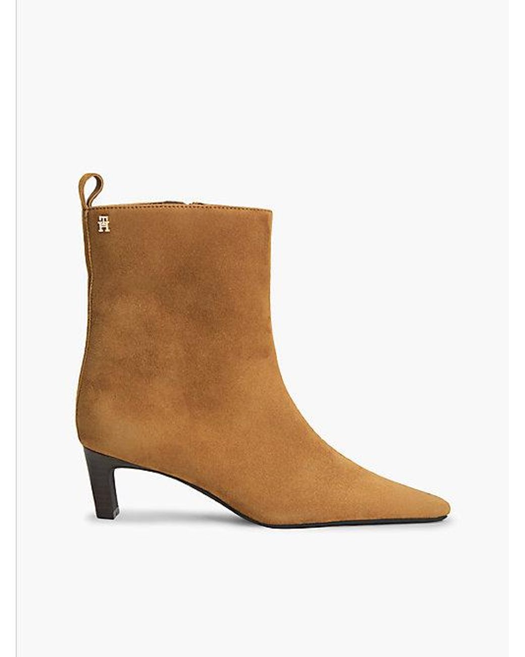 Tommy Hilfiger Brown Kitten Heel Suede Ankle Boots