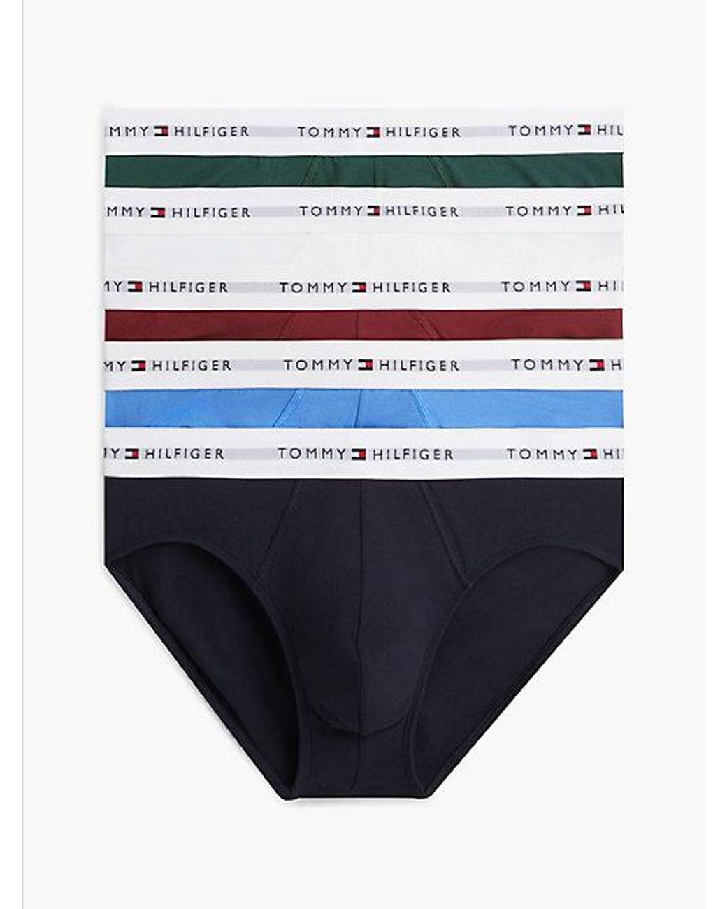 Tommy Hilfiger Blue 5 Pack Signature Repeat Logo Waistband Briefs for men