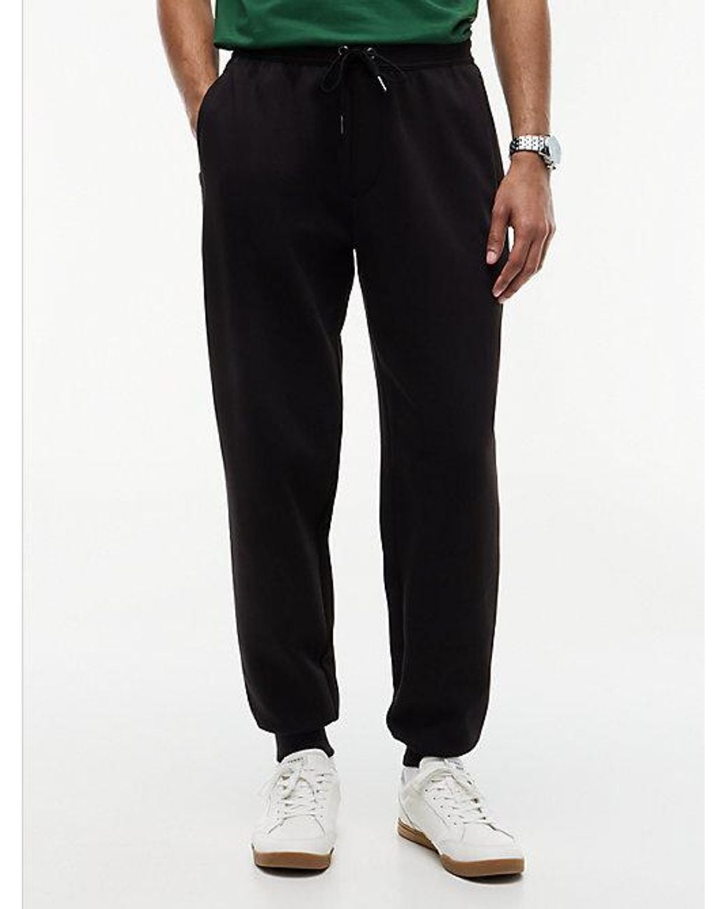 Tommy Hilfiger Black Intechno Knit Cuffed Joggers for men