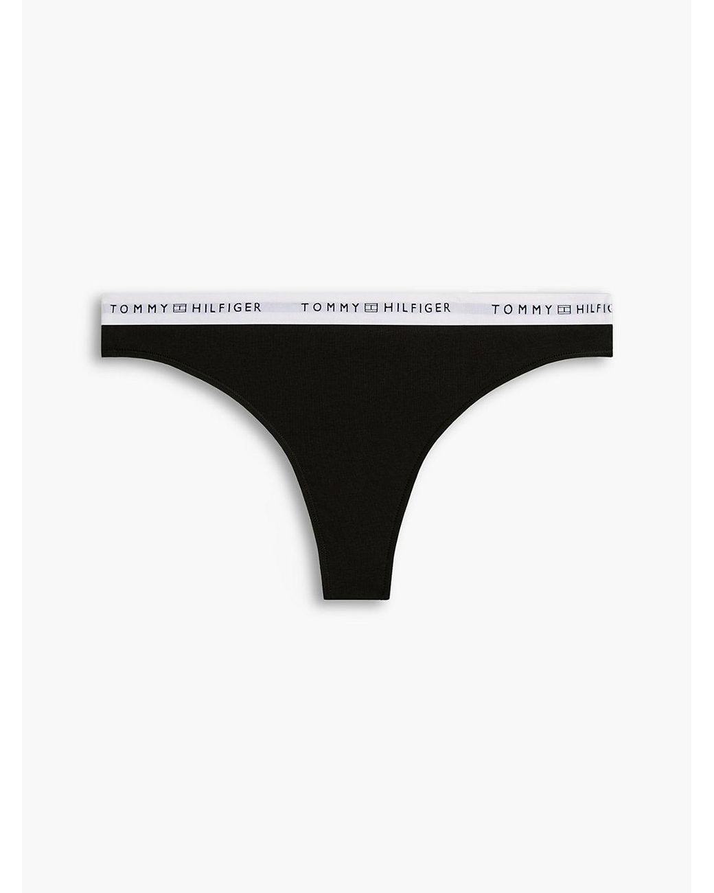 Tommy Hilfiger White Repeat Logo Waistband Thong