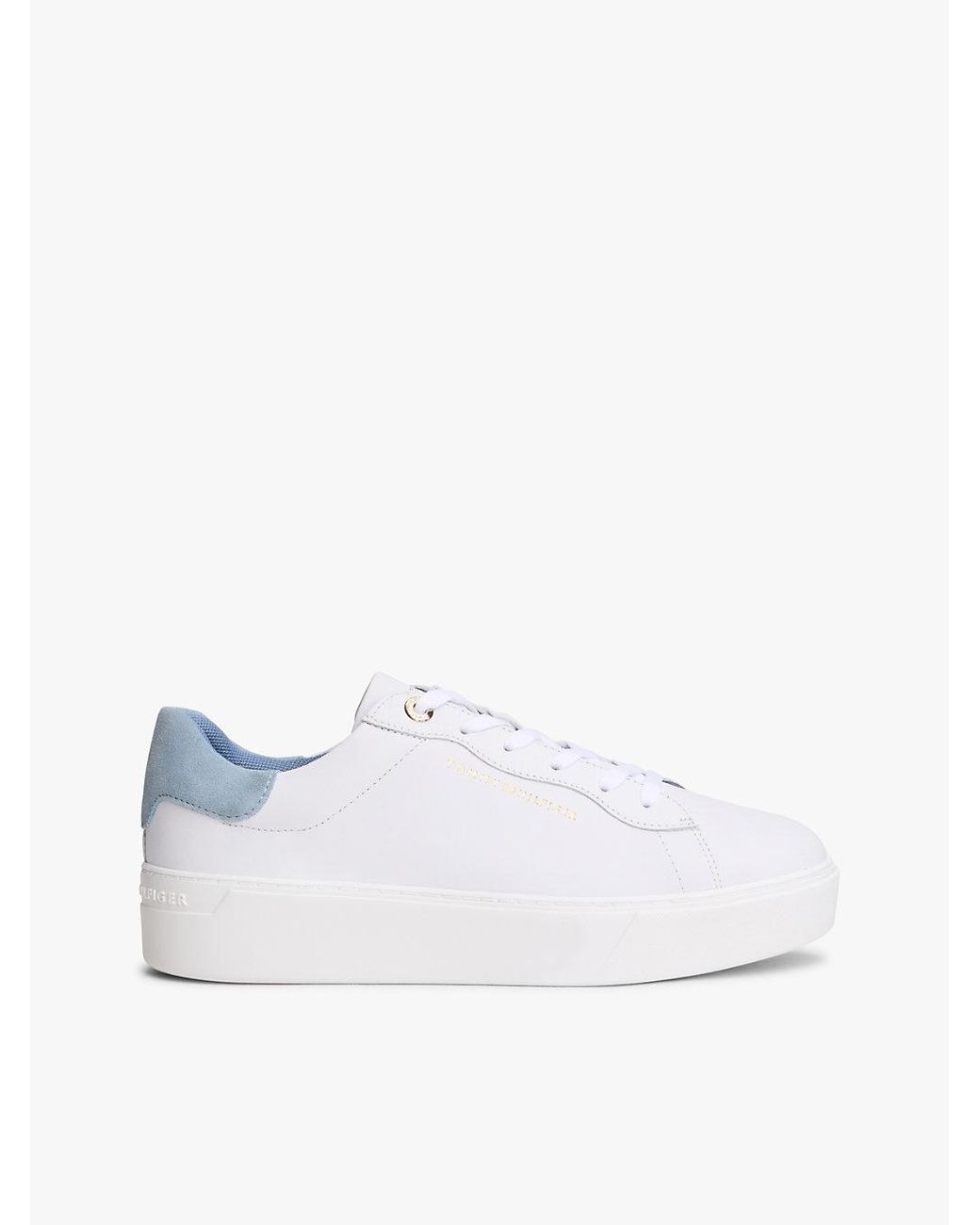 Tommy Hilfiger White Leather Cupsole Platform Trainers
