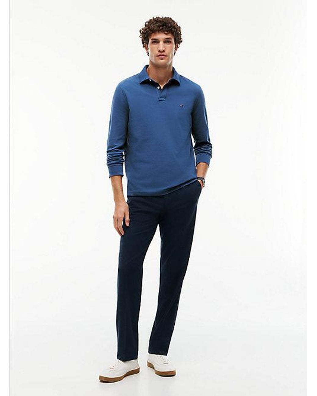 Tommy Hilfiger Blue 1985 Regular Fit Long Sleeve Polo Shirt for men