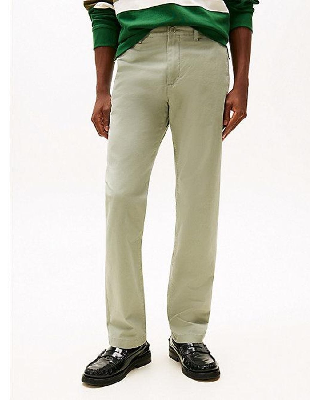 Tommy Hilfiger Green Denton Straight Twill Chinos for men