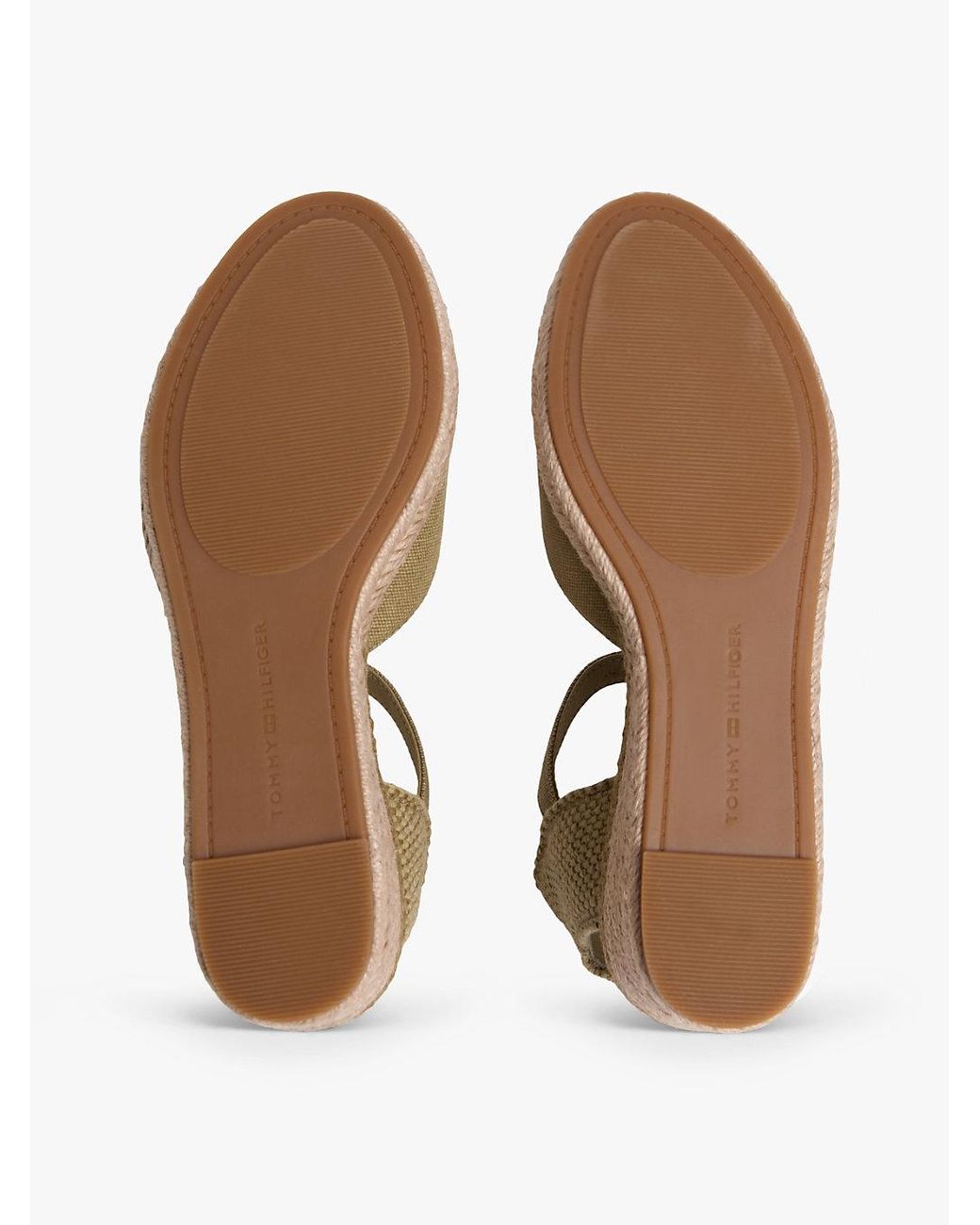 Tommy Hilfiger Natural Canvas Wedge Espadrilles