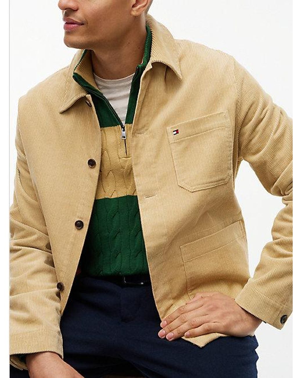Tommy Hilfiger Natural Relaxed Fit Corduroy Chore Shirt Jacket for men