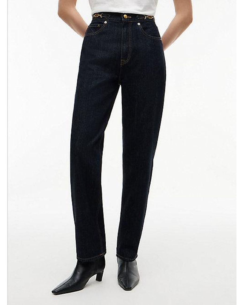Tommy Hilfiger Blue Jackie High Rise Tapered Ankle Jeans