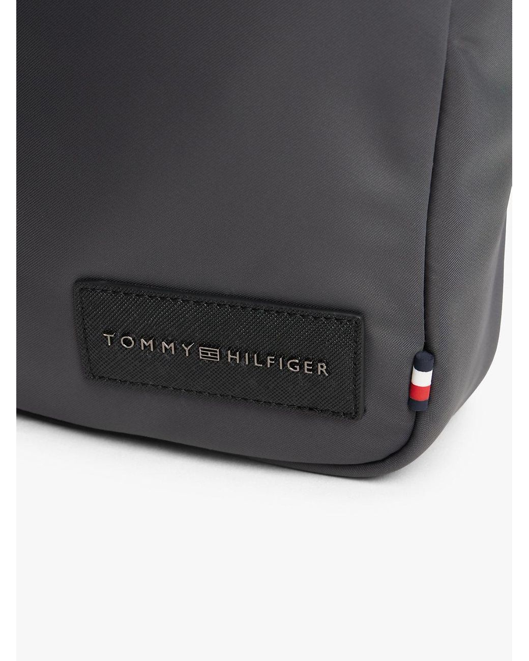 Tommy Hilfiger Gray Textile Logo Patch Crossbody Reporter Bag for men