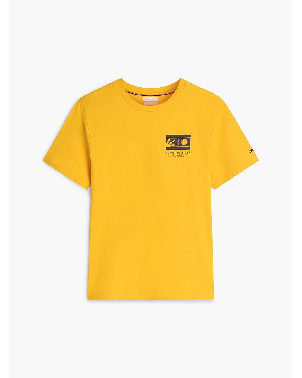 Tommy Hilfiger Orange Logo Graphic Jersey Crew Neck T-Shirt for men