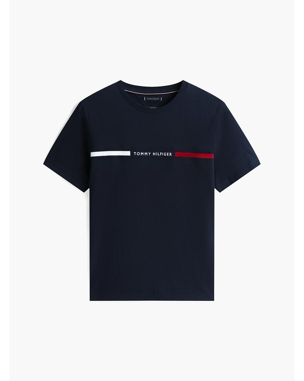 Tommy Hilfiger Blue Logo Embroidery Insert T-Shirt for men