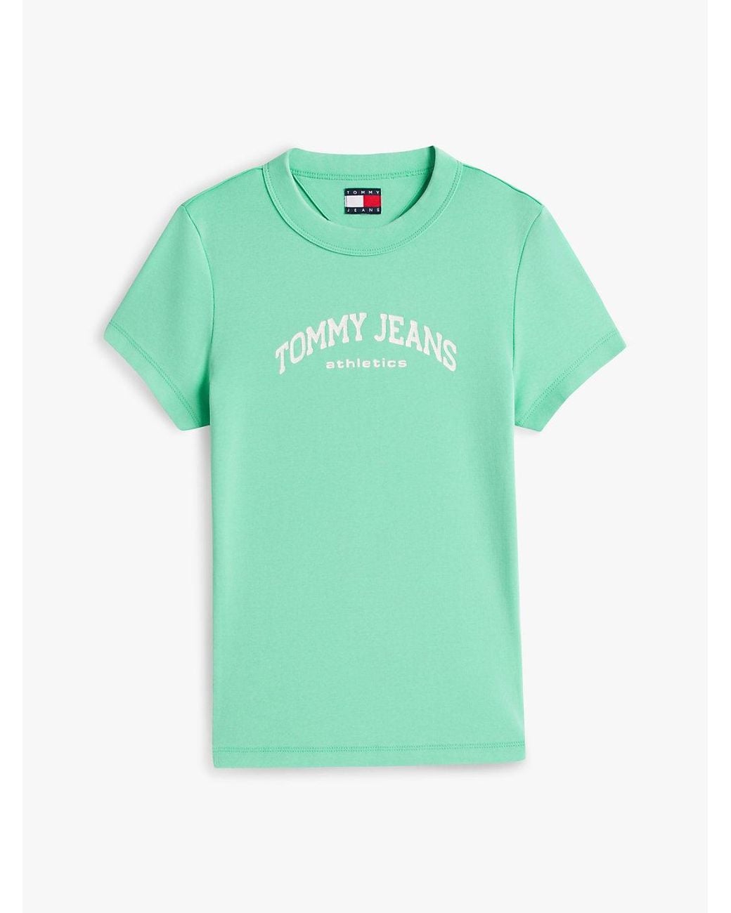 Tommy Hilfiger Green Logo Slim Crew Neck T-Shirt