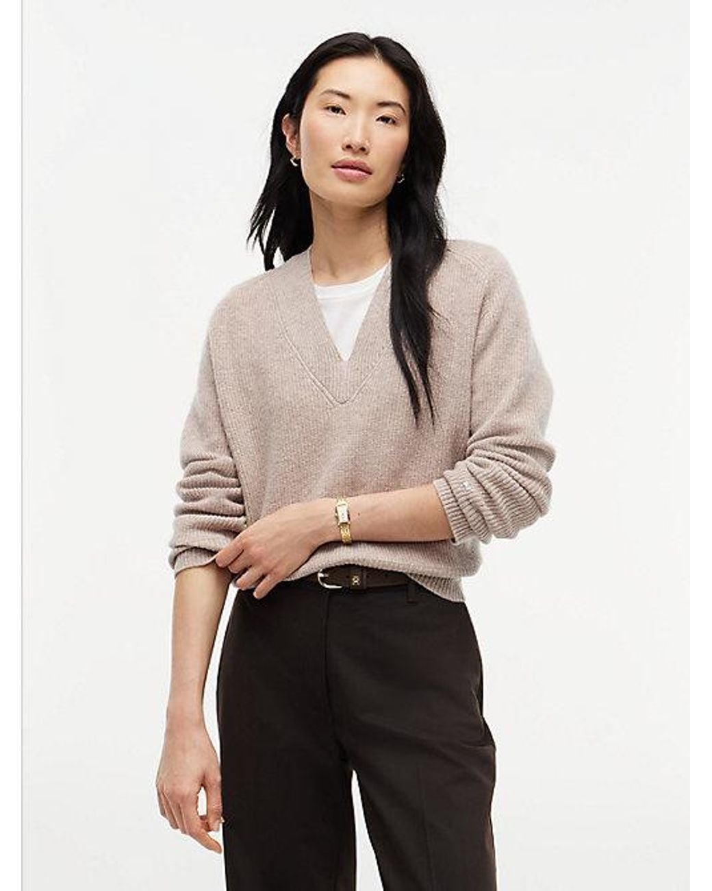 Tommy Hilfiger Natural Pure Wool V Neck Jumper